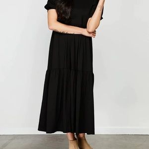 Gentle Fawn tiered black dress. Soft stretchy dress nwt $98!!!